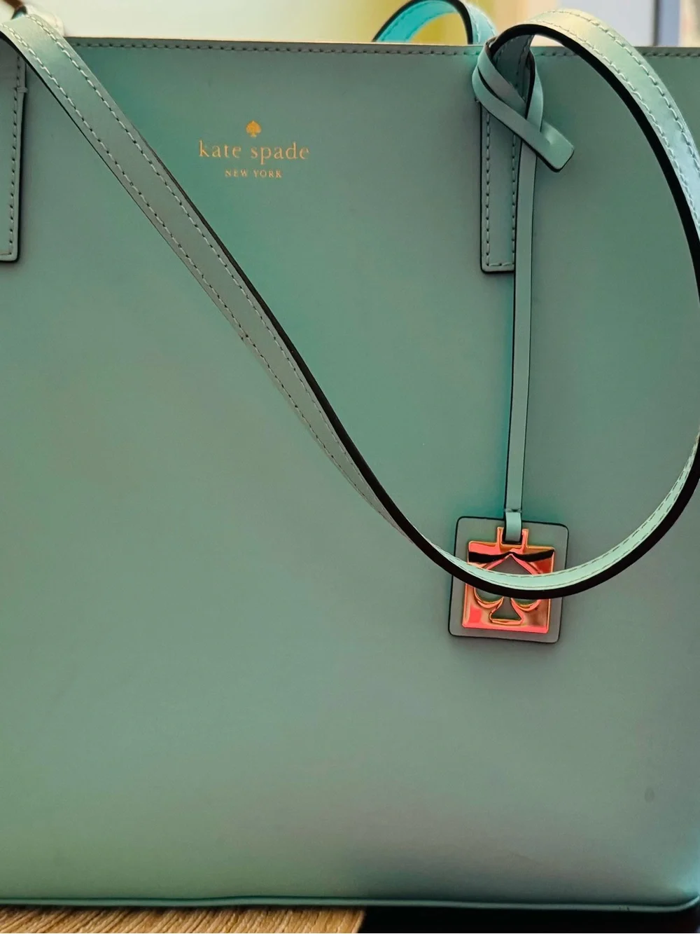 Vintage Kate Spade Havana Street Maxi Handbag in Teal Leather